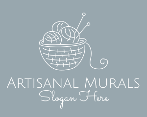 Knitting Needle Yarn logo design