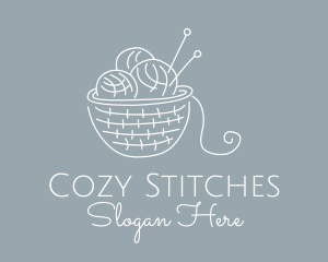 Knitting Needle Yarn logo design