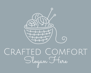 Knitting Needle Yarn logo design