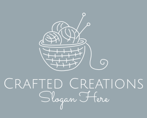 Knitting Needle Yarn logo design