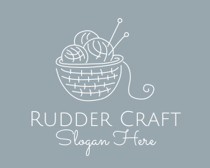 Knitting Needle Yarn logo design