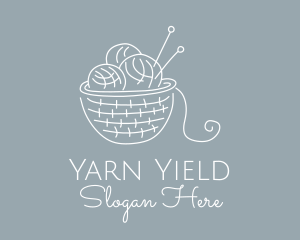 Knitting Needle Yarn logo design