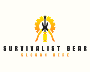 Pliers Screwdriver Cog logo design