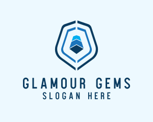 Gemstone Defense Shield logo design