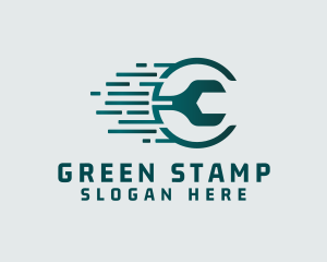 Green Wrench Tool logo design