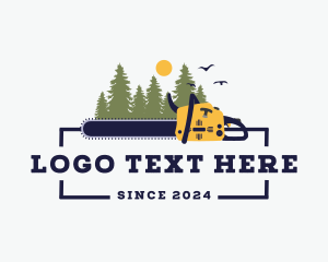 Woodwork Chainsaw Logging Logo