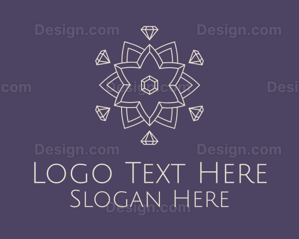 Diamond Lotus Outline Logo