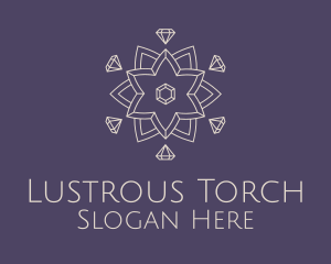 Diamond Lotus Outline logo design