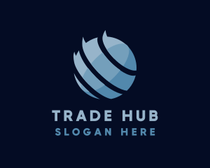 Blue Globe Stripe logo design