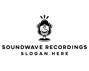 Podcast Record Microphone logo design