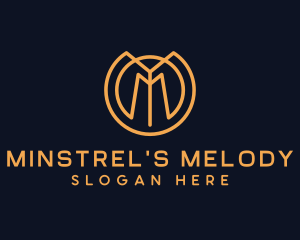 Gold Luxury Letter M logo design