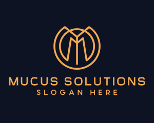 Gold Luxury Letter M logo design