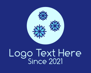 Cave - Ice Winter Snowflakes logo design