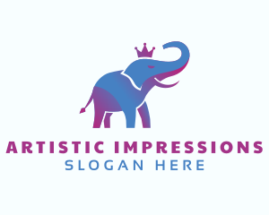 Creative Gradient Elephant logo design