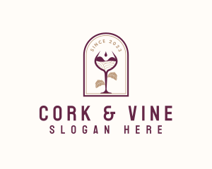 Winery Wine Glass logo design