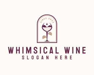 Winery Wine Glass logo design