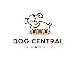 Comb Dog Grooming logo design