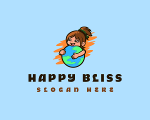 Girl Hug Earth logo design