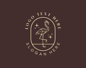 Geometric Flamingo Bird logo