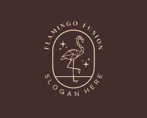Geometric Flamingo Bird logo