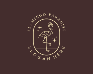 Geometric Flamingo Bird logo design