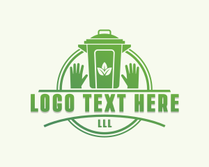 Gloves Leaf Trash Bin logo