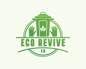 Gloves Leaf Trash Bin logo design