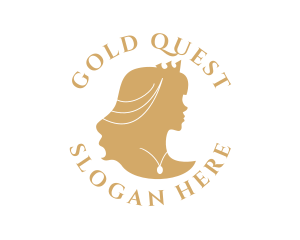 Gold Crown Woman  logo design