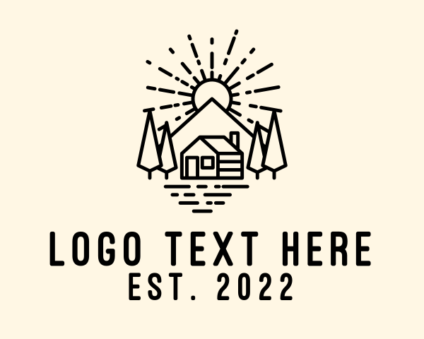 Mountain Cabin Sunrise logo