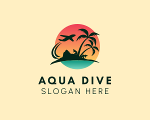 Island Plane Vacation logo design