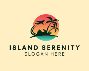 Island Plane Vacation logo design