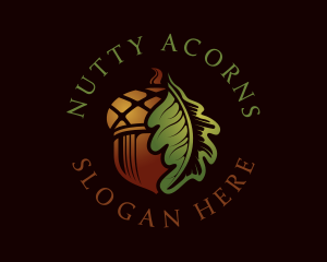 Acorn Oak Leaf  logo design