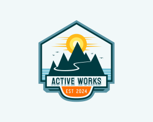 Mountain Hiking Adventure logo design