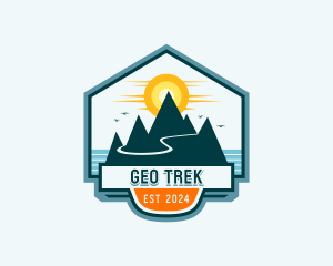 Mountain Hiking Adventure logo design