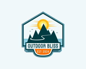 Mountain Hiking Adventure logo design