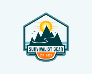 Mountain Hiking Adventure logo design