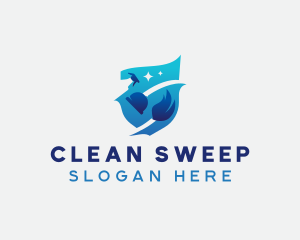 Housekeeper Disinfection Cleaning logo design