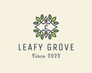 Organic Leafy Nature Farm logo design