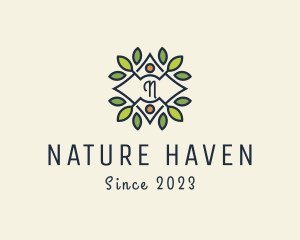 Organic Leafy Nature Farm logo design