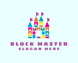 Colorful Blocks Castle logo design