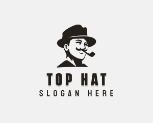 Tobacco Mustache Gentleman  logo design