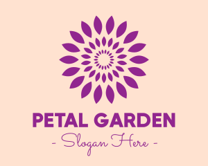 Round Purple Leaves logo design