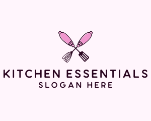 Kitchen Whisk & Spatula logo design