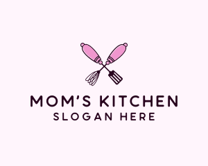 Kitchen Whisk & Spatula logo design