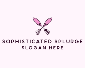 Kitchen Whisk & Spatula logo design