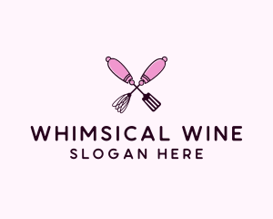 Kitchen Whisk & Spatula logo design