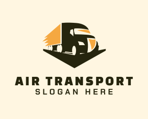 Courier Transportation Trucker logo design