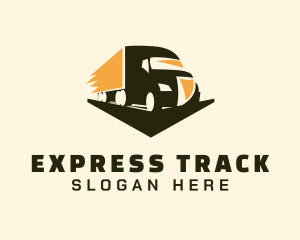 Courier Transportation Trucker logo design