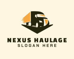 Courier Transportation Trucker logo design