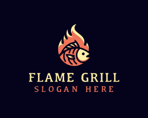 Hot Fish Grill logo design